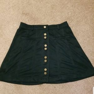 ZARA Trafaluc Gorgeous Forest Green Faux Suede Skirt US Size XSmall Women's EUC